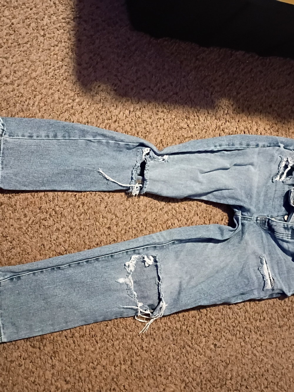 PacSun Light Blue Distressed Straight Leg Jeans